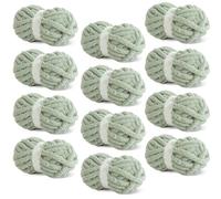 BALAPET Thick Chenille Yarn for Crochet and Knitting, 24.7 m and 226.8 g per Skein, Soft Fluffy Thick Velvet Yarn Set for Handicrafts and Blanket Weaving, 12-Pack