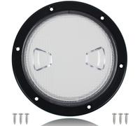 BALAVA 7.2 Inch Boat Hatch,Boat Deck Plates Round Non-Slip Inspection Hatch with Clear Detachable Cover,Marine Access Hatch Deck Hatches for RV Boat Yacht Kayak Outdoor Mount-Screws Included - Black