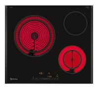 Balay 3EB765LQ - Ceramic Hob Plate, 3 Cooking Zones, 60 cm, Programming Function, Large Area 28 cm, Bevelled