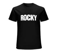 Balboa Rocky Men T-Shirt Printed Camiseta Black Tee Top L