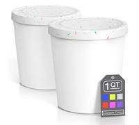 BALCI - Premium Ice Cream Containers (2 Pack - 1 Quart Each) Perfect Freezer Storage Tubs with Lids for Ice Cream, Sorbet and Gelato! - White With Sprinkles