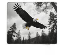 Balck Eagle Forest Small Mouse Pad 7.9 X 9.5 in Non-Slip Rubber Base Mouse Mat Waterproof Square Gaming Mousepad for Wireless Mouse Computers Laptop Home Office Travel