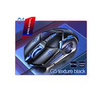 (Balck with sound) Smart G5 Mute Wired Mouse Six Keys Luminous Game E-Sports Machinery Computer PC Laptop Gaming Accessories Cross-Border Delivery