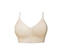 Balconette Bras for Women Wireless Seamless Jelly Bras Push Up Backless Bralette V-Neck Sports Halter Bra Non Wired Low Back T-Shirt Bra Convertible Thin Strap Underwear Everyday Bralettes Beige