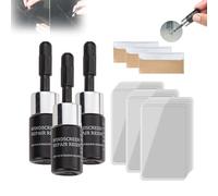 Balconfoster Cracks Gone Glass Repair Kit,Balconfoster Commodityk Car Windscreen Repair Resin,Car Windshield Crack Repair Fluid,Nano Fluid Glass Repair Cracked Car Windshield Repair Kit (3pcs)