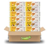 Balconi Trancetto Cake Assortment Pack - Premium Quality Italian Sponge Cakes | 280g each with 10 snacks inside | Strawberry, Cocoa & Apricot flavours | (4 Packets Each - Total 12 Pack)