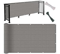 Balcony 55 x 110 cm, UV Resistant, No Drill Outdoor Fabric Barrier, Cable Tie & Cord Included, Perfect for Fences and Patios, Grey