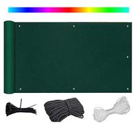 Balcony 90x800 cm UV Protect Wind Ber Garden Fence Opaque Patio Guard 100% Privacy Dstring & Cable Tie Included Green