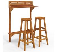 Balcony Bar Set Garden Wooden Bistro Table and Stool Solid Wood Acacia vidaXL
