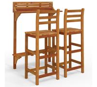 vidaXL 3 Piece Balcony Bar Set Solid Wood Acacia