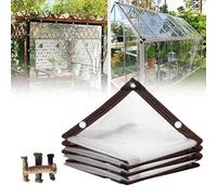 Balcony Clear Tarp with Grommets 1 2 6 10 13 15 19 20 26 30 34 39 40 48 m, Heavy Duty Waterproof Transparent Tarps for Outdoor Enclosure, Durable Dustproof Tarpaulin(2x10m)