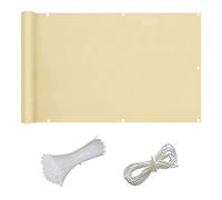 Balcony Cover 0.8x7m UV Protection Sun & Wind Blocker PVC Outdoor Cover with Mounting Ropes for Garden Fence & Balcony Beige