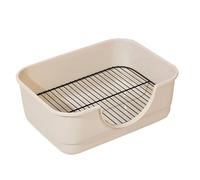 Balcony Dog Potty, Elevated Grid Do Litter Box with Pet Scoop, Leak Proof Plastic Dog Toilet Tray for Small Medium Cats Rabbits(White,40cm)