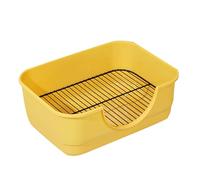 Balcony Dog Potty, Elevated Grid Do Litter Box with Pet Scoop, Leak Proof Plastic Dog Toilet Tray for Small Medium Cats Rabbits(Yellow,48cm)