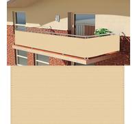 Balcony e Net 100x150 cm with UV Protect Grommets & TiesOpaque Windbreak for Apartments & Gardens Sand Yellow