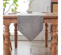 BALCONY & FALCON Jacquard Linen Table Runner Tassel Table Runners Dresser Scarf for Dining Kitchen Party
