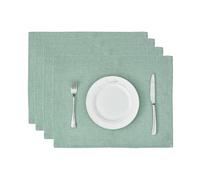 BALCONY & FALCON Placemats Set of 4 Waterproof Table Mats Non-Slip Dinner Place Mats for Kitchen Dining Restaurant Cafe Gathering Wedding and Festivals (Sage Green, 35×45cm)