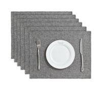 BALCONY & FALCON Placemats Set of 6 Waterproof Linen Look Table Mats Washable Wipe Clean Dining Place Mats for Kitchen Table Christmas Parties Restaurant and Everyday Use (Grey, 35×45cm)