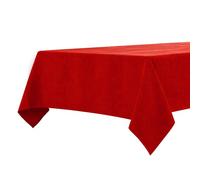 BALCONY & FALCON Rectangular Table Cloth, Waterproof & Washable, Wrinkle Resistant, Brushed Linen-Look Fabric Tablecloth for Dining, Kitchen, Parties, Weddings & Outdoor Use (Ruby Red, 145x300cm)