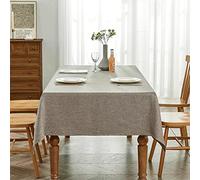 BALCONY & FALCON Table Cloth - Jacquard Rectangular, Waterproof, Wipe Clean & Machine Washable Table Cover for Dining, Kitchen, Party, Birthday, Christmas & Outdoor Use (Taupe Grey, 140x180cm)