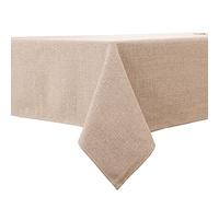 BALCONY & FALCON Table Cloth Waterproof Washable Beige 145x300cm | Rectangular, Faux Linen, Heavyweight, Wrinkle Resistant, Wipe Clean, Farmhouse, Dining, Kitchen, Wedding, Party, Outdoor