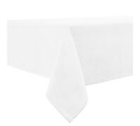 BALCONY & FALCON Table Cloth Waterproof Washable White 140x180cm | Rectangular, Faux Linen, Heavyweight, Wrinkle Resistant, Wipe Clean, Farmhouse, Dining, Kitchen, Wedding, Party, Outdoor