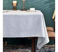 BALCONY & FALCON Table Cloth Wipe Clean Rectangular Water Resistant Tablecloth for Home, Dining, Kitchen, Events, Wedding, Banquet, Festivals Parties Decorations (Silver, 140 x 180cm)