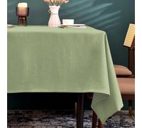 BALCONY & FALCON Table Cloth, Wipe Clean Tablecloth Rectangular - Waterproof, Machine Washable Table Cover for Easter, Kitchen, Dining, Party & Spring Outdoor Use (Sage green, 140x180cm)