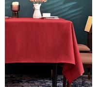 BALCONY & FALCON Table Cloth, Wipe Clean Tablecloth Rectangular - Waterproof, Machine Washable Table Cover for Kitchen, Dining, Christmas Party & Outdoor Use (Red, 145 x 300cm)