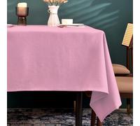 BALCONY & FALCON Table Cloth, Wipe Clean Tablecloth Rectangular - Waterproof, Machine Washable Table Cover for Kitchen, Dining, Valentine's Day Party & Outdoor Use (Pink, 140x240cm)