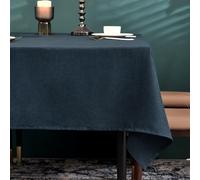BALCONY & FALCON Table Cloth, Wipe Clean Tablecloth Rectangular - Waterproof, Machine Washable Table Cover for Kitchen, Dining, Party & Outdoor Use (Dark Blue, 140 x 240cm)