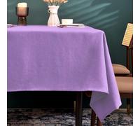 BALCONY & FALCON Table Cloth, Wipe Clean Tablecloth Rectangular - Waterproof, Machine Washable Table Cover for Kitchen, Dining, Spring Summer Party & Outdoor Use (Lilac, 145x300cm)