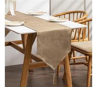 BALCONY & FALCON Table Runner Faux Linen khaki 35x300cm
