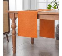 BALCONY & FALCON Table Runner Spill-proof Washable Rustic Farmhouse Runners Table Decorations for Kitchen Dining Centrepiece Sideboard Halloween birthday wedding party (Vibrant Orange, 35 x 300 cm)