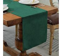 BALCONY & FALCON Table Runner Velvet Emerald Green 35x180cm