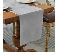BALCONY & FALCON Table Runner Velvet Silver Grey 35x180cm