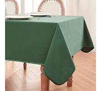 BALCONY & FALCON Waterproof Rectangle Table Cloth - Double-Sided Satin & Peach Skin - Wipe Clean & Washable for Dining, Party, Outdoor, Birthday, Holiday - Green, 140 x 180 cm