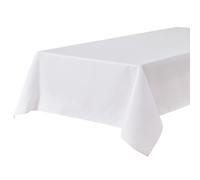 BALCONY & FALCON White Rectangular Table Cloth 140x240cm Waterproof Oxford, Machine Washable Wipe Clean Tablecloth for Party, Birthday, Wedding, Christmas, Indoor Outdoor Use