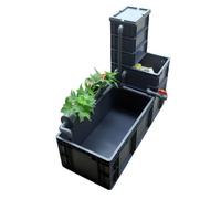 Balcony Fish and Turtle Tank with Built-in Filter Water Pump Swamp Ecosystem Maintenance Aquatic Environment gray. 80 * 60 * 44CM
