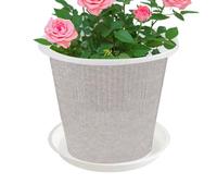 Balcony Flower Pot- Home Gardening Pot Ideal For Flowers, Medium Flower Planter With Drainage Hole And Saucer | Plant Pots For Orchid, Peace Lily, And All House Plants 11cm, 14cm,16cm With Tray