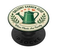Balcony Garden Club Emblem - Vintage Urban Gardening PopSockets Adhesive PopGrip