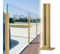 Balcony Glass Railing Column, Sloted Fence Panels Support for Metal/Wood/Toughened Glass, Heavy Duty Staircase Landing Post