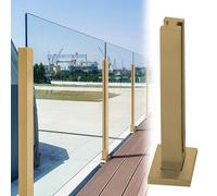 Balcony Glass Railing Column, Sloted Fence Panels Support for Metal/Wood/Toughened Glass, Heavy Duty Staircase Landing Post