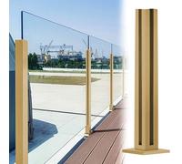 Balcony Glass Railing Column, Sloted Fence Panels Support for Metal/Wood/Toughened Glass, Heavy Duty Staircase Landing Post