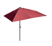 Balcony Half Parasol Semi Rectangular Umbrella, 200cmX100cm , 250cmX130cm,Market Garden Parasol Wall Umbrella For Outdoor Patio,Water Repellent Polyester, Powder-Coated Steel Frame, UV 30+ ( Color : R