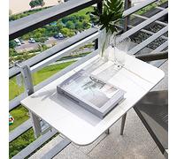 Balcony Hanging Table,Outdoor Adjustable Weatherproof Hanging Table Portable Folding End Table for Balcony