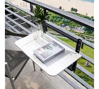 Balcony Hanging Table,Outdoor Weatherproof Folding Table Adjustable Hanging Balcony End Table Portable Foldable Design