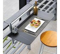 Balcony Hanging Table,Weatherproof Hanging Balcony Folding Table Adjustable Portable Outdoor End Table