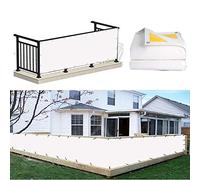Balcony Heavy Duty Fireproof PVC Tarpaulin Cover Anti UV Windshield with Grommets for Yard & Deck 560 GSM 66 (White 1.5x4m)