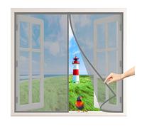 Balcony Magnetic Screen Window, 110x80 cm Window Screen with Strong Long Magnets, Magnetic Fly Screens Hands Free Bug, Shut Automatically, Gray P